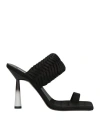 Gia Rhw Gia / Rhw Woman Thong Sandal Black Size 8 Textile Fibers In Black