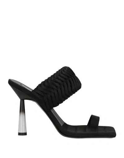 Gia Rhw Gia / Rhw Woman Thong Sandal Black Size 8 Textile Fibers
