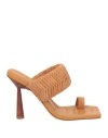 Gia Rhw Gia / Rhw Woman Thong Sandal Camel Size 6.5 Leather In Beige