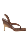 Gia Rhw Gia / Rhw Woman Thong Sandal Cocoa Size 10 Textile Fibers In Brown