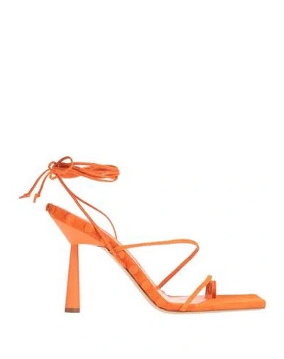 Gia Rhw Gia / Rhw Woman Thong Sandal Orange Size 8 Leather