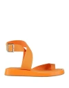 Gia Rhw Gia / Rhw Woman Thong Sandal Orange Size 9 Textile Fibers In Orange