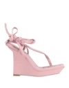 Gia Rhw Gia / Rhw Woman Toe Strap Sandals Pink Size 9 Soft Leather In Pink