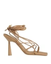 Gia Rhw Gia / Rhw Woman Thong Sandal Sand Size 10 Textile Fibers In Beige