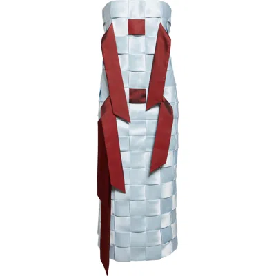 Gia Studios Ami Woven Satin Dress In Baby Blue