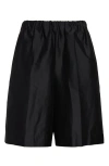 Gia Studios Andree Taffeta Bermuda Shorts In Black
