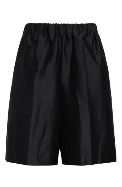 Gia Studios Andree Taffeta Bermuda Shorts In Black