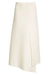Gia Studios Asymmetric Wool Blend Midi Skirt In Cream