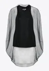 Gia Studios Aurore Tulle Blouse With Tank Top In Black