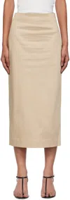 Gia Studios Beige Marisol Midi Skirt In Neutral