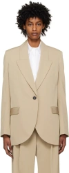 Gia Studios Beige Peaked Lapel Blazer In Brown