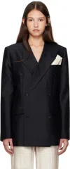 Gia Studios Black Annie H Blazer In Black
