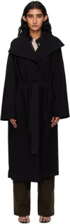 Gia Studios Black Grace Long Coat In Black