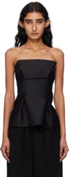Gia Studios Black Noir Top In Black