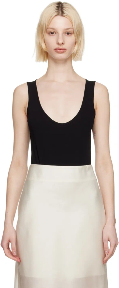 Gia Studios Black Scoop Neck Bodysuit