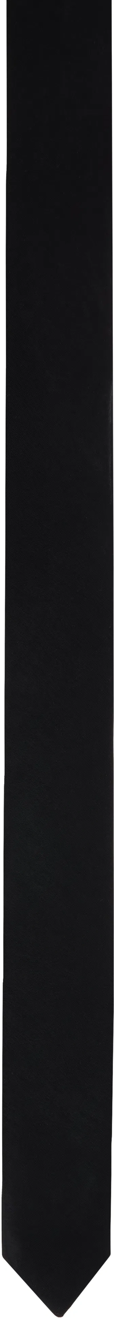 Gia Studios Black Taffeta Tie Scarf