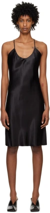 Gia Studios Black V-neck Minidress In Black