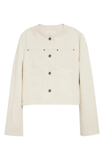 Gia Studios Crop Denim Jacket In Cream