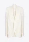Gia Studios Dori Single-breasted Linen Jacket In Cream