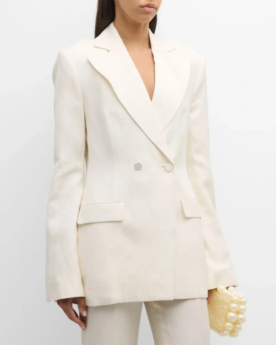 Gia Studios Double-breasted Backless Jacket In Cream