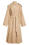 Gia Studios Dune Belted Trench Coat In Brown
