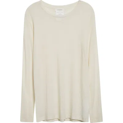 Gia Studios Ezio Long Sleeve Cotton T-shirt In Off White