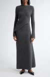 Gia Studios Folded Long Sleeve Wool & Cotton Sweater Dress