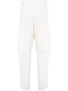 Gia Studios High-waisted Pressed-crease Straight-leg Trousers In White