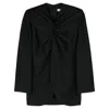 Gia Studios Knot-detail Twill Blouse In Black