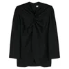 Gia Studios Knot-detail Twill Blouse In Black