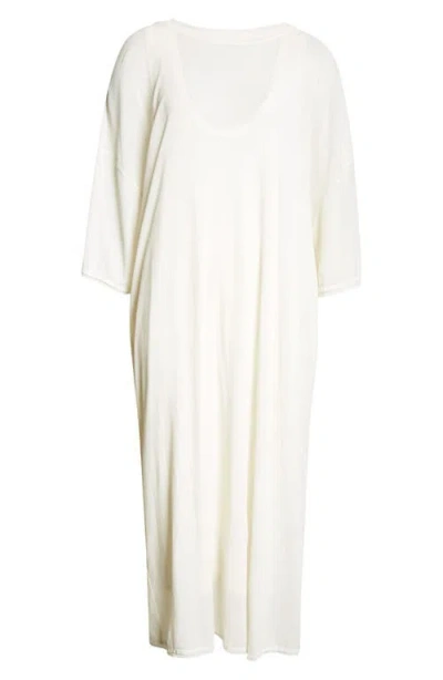 Gia Studios Kat Layered Cotton T-shirt Dress In Off White