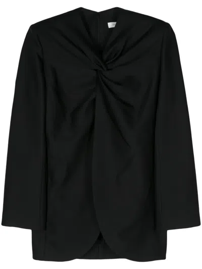 GIA STUDIOS KNOT-DETAIL TWILL BLOUSE