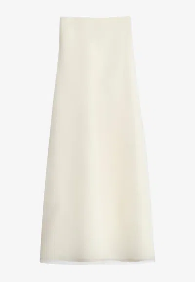 Gia Studios Layered Maxi Skirt In White