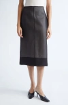 Gia Studios Lucienne Silk Midi Skirt In Black