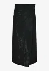 Gia Studios Luna Midi Wrap Skirt In Black