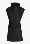 Gia Studios Obi Linen Top With Belt In Black