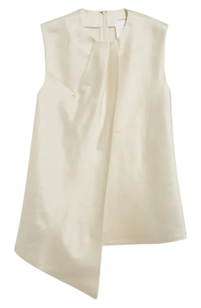 Gia Studios Odette Asymmetric Silk Top In Cream