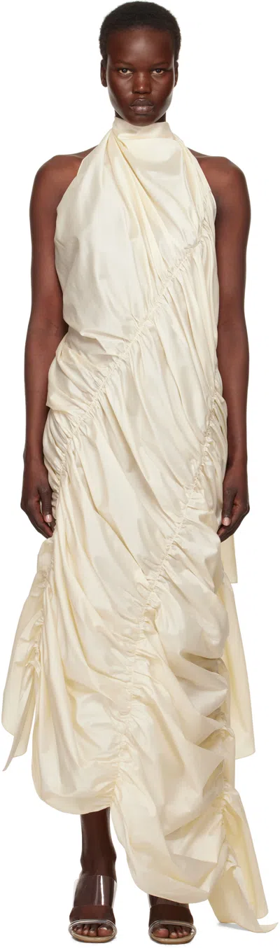Gia Studios Off-white Renee Maxi Dress In Cream