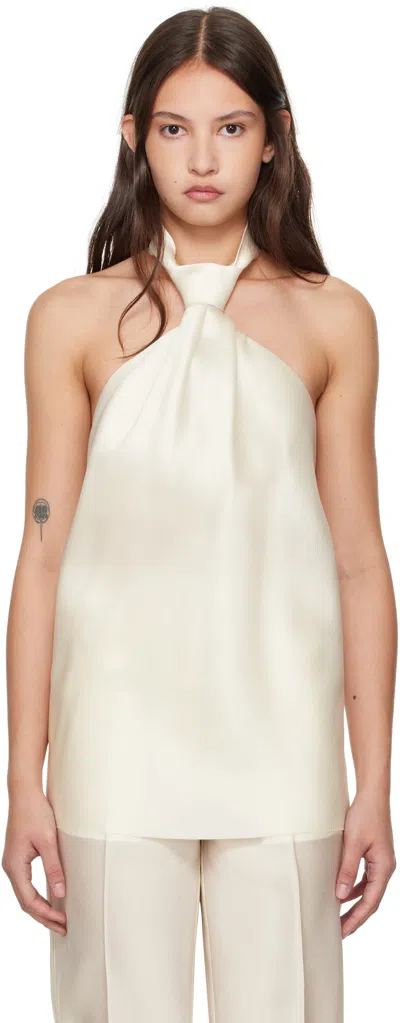 Gia Studios Off-white Tie Knot Tank Top In Cream