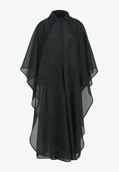 Gia Studios Organza Moon Kaftan In Black