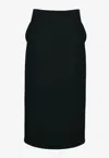 Gia Studios Pencil Midi Skirt In Black