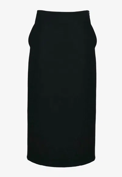 Gia Studios Pencil Midi Skirt In Black