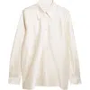 Gia Studios Perle Oversize Vietnamese Silk Button-up Shirt In White