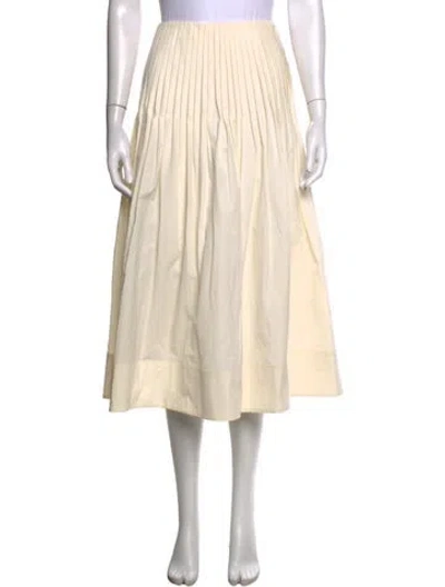 Pre-owned Gia Studios Pleated Accents Midi Length Skirt In Neutrals
