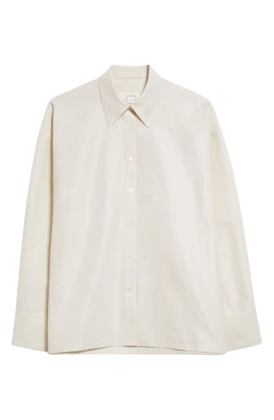 Gia Studios Recycled Polyester Taffeta Button-up Shirt In Ivory
