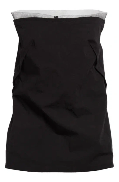 Gia Studios Strapless Raw Edge Top In Black