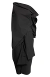 Gia Studios Swinton Asymmetric Moleskin Top In Black