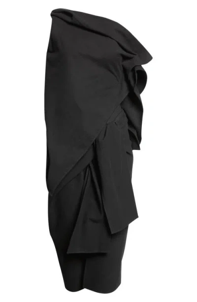Gia Studios Swinton Asymmetric Moleskin Top In Black