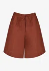 Gia Studios Tori Elasticated Waist Mini Shorts In Red