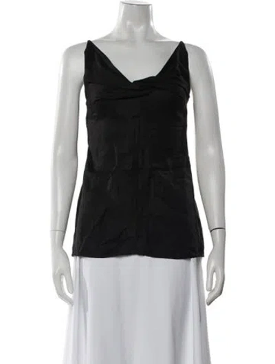 Pre-owned Gia Studios V-neck Sleeveless Top In Black